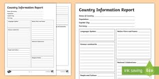 A Diverse And Connected World Country Information Report Writing