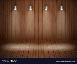 Curved Wooden Background With Spotlights Vector Image