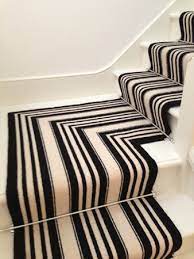 black and white striped stair carpet