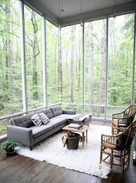 modern living rooms showcasing forest views