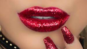 red glitter lips amys makeup box