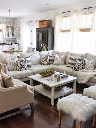sectional or sofa with toss cushions