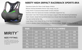Mirity Women Racerback Sports Bras High Impact Workout Gym Activewear Bra