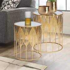 Everly Quinn End Tables Set Of 2 Gold