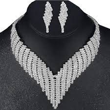sparkle evening dress necklace earring