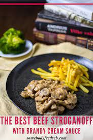 traditional beef stroganoff with brandy