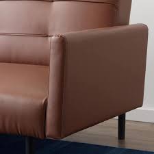 Brown Faux Leather Futon Chair Sofa Bed
