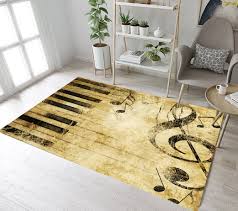 retro note piano yoga carpet