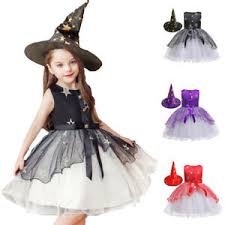 Details About Girls Halloween Witch Costume Toddler Fancy Dress Outfit Childrens Party Witches