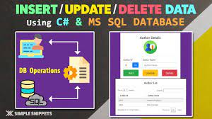 insert update delete data in ms sql db
