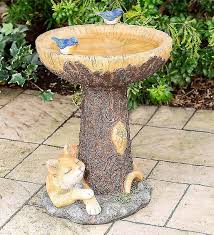 Bird Feeder Cat Outdoor Statue Bird