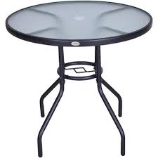 outsunny outdoor round dining table