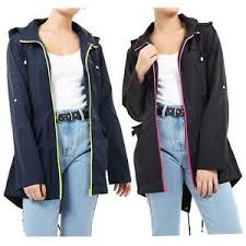 Details About New Womens Show Proof Contrast Neon Zip Fishtail Hooded Mac Raincoat Jacket 4 20