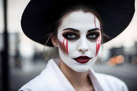 halloween with white makeup
