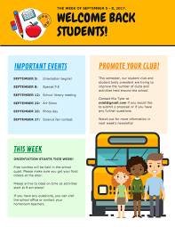 Welcome Back To School Newsletter Template Venngage