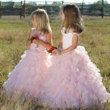 Formal Pink Short Cute Ruffle Kids Gown Flower Girl Dresses For Wedding Girls Floor Length Child Party Birthday Dress 17flgb468 Beautiful Flower Girl