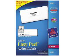 $5.00 flat rate shipping on orders under $50. Avery Easy Peel Address Labels Sure Feed Technology Permanent Adhesive 1 33 X 4 1 400 Labels 5162 Newegg Com