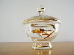 Mid Century Glass Sugar Bowl From