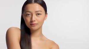 mixed race asian model in studio beauty