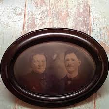 Antique Photograph Large Convex Glass