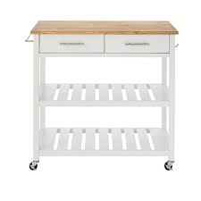 The home depot | helping doers in their home improvement projects. Stylewell Glenville White Kitchen Cart With 2 Shelves Sk17787cr2 Cbw The Home Depot