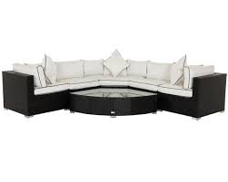 black 6 piece angled corner sofa set