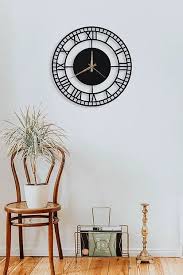 Silver Wall Clock Minimalist Large Wall