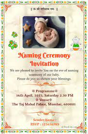naming ceremony invitation card green