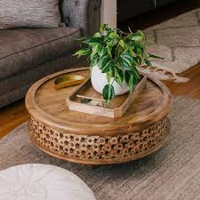 Hand Carved Moroccan Round Coffee Table