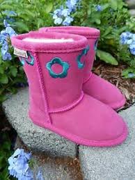 Details About New Toddler Kids Pink Suede Boots By Bearpaw Embroidered Flowers Size 7