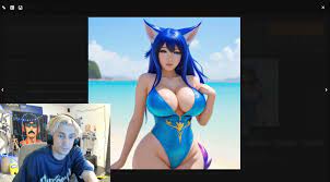Armando Valle on X: Meanwhile, xQc is perving on his stream. He typed into  Stable Diffusion: 'Ahri from League Of Legends with very big oily breasts  and sizeable booty in swimsuit full
