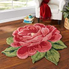 4 rose shaped indoor rug
