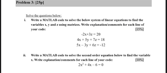 Problem 3 125p Solve The Questions
