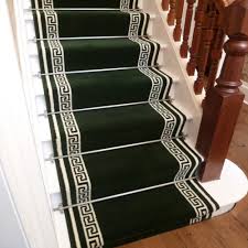 green stair carpet runner key