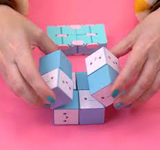 fidget toy cubo infinito de papel kawaii
