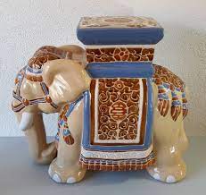 Large Ceramic Elephant Side Table