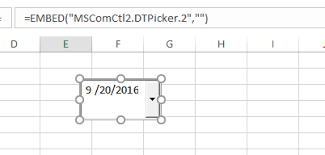 insert calendar in excel date picker