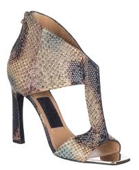 Salvatore Ferragamo Womens Blue Snakeskin Pekaya Embellished Open Toe Sandals Shoes