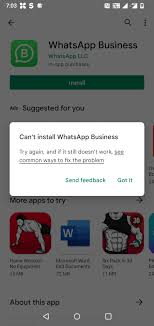 problem why whatsapp not installing