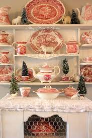 Red And White Transferware At