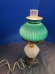 Vintage Hurricane Lamp Molded Frosted