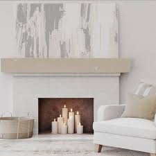 Faux Wood Beam Fireplace Mantel White