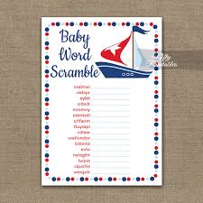 What you need to play baby word scramble: Baby Shower Word Scramble Game Sailboat Nautical Nifty Printables
