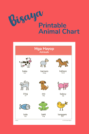 Animal Chart With Bisaya And English Names Filipino Bisaya