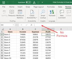 how to hide formulas in excel and only