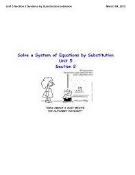 Section 2 Systems By Substitution Notebook