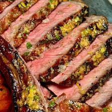 reverse seared tomahawk steak with