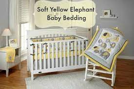 Yellow Elephant Crib Bedding