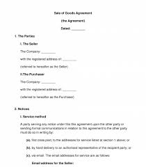 of goods agreement template
