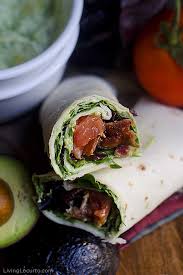 blt wraps with homemade guacamole
